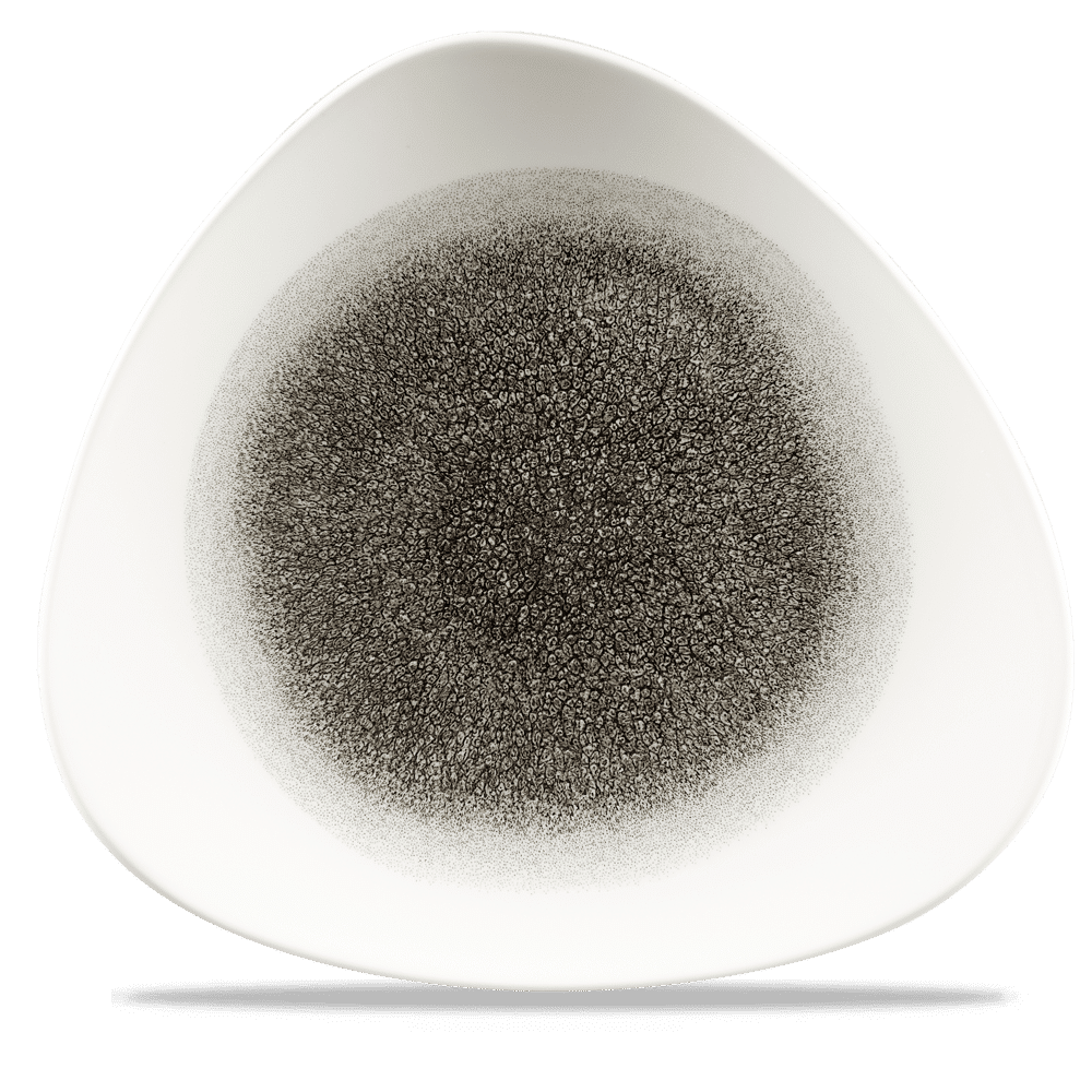 Raku 12-1/4" Triangular Plate, Quartz Black