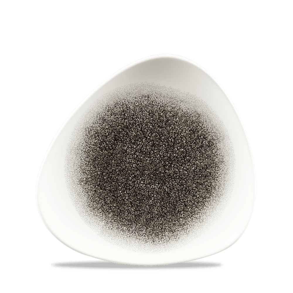 Raku 7-3/4" Triangular Plate, Quartz Black
