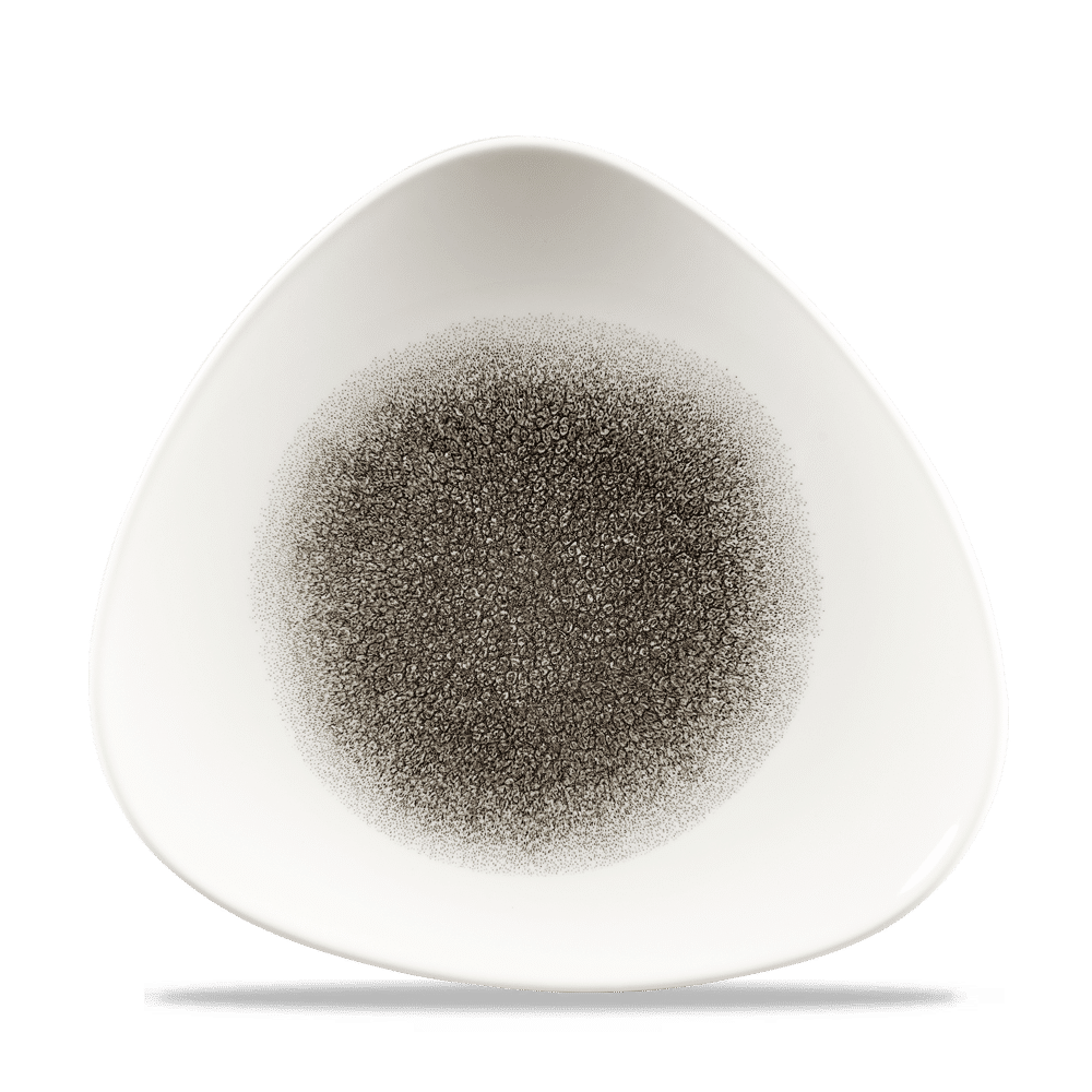 Raku 9" Triangular Plate, Quartz Black