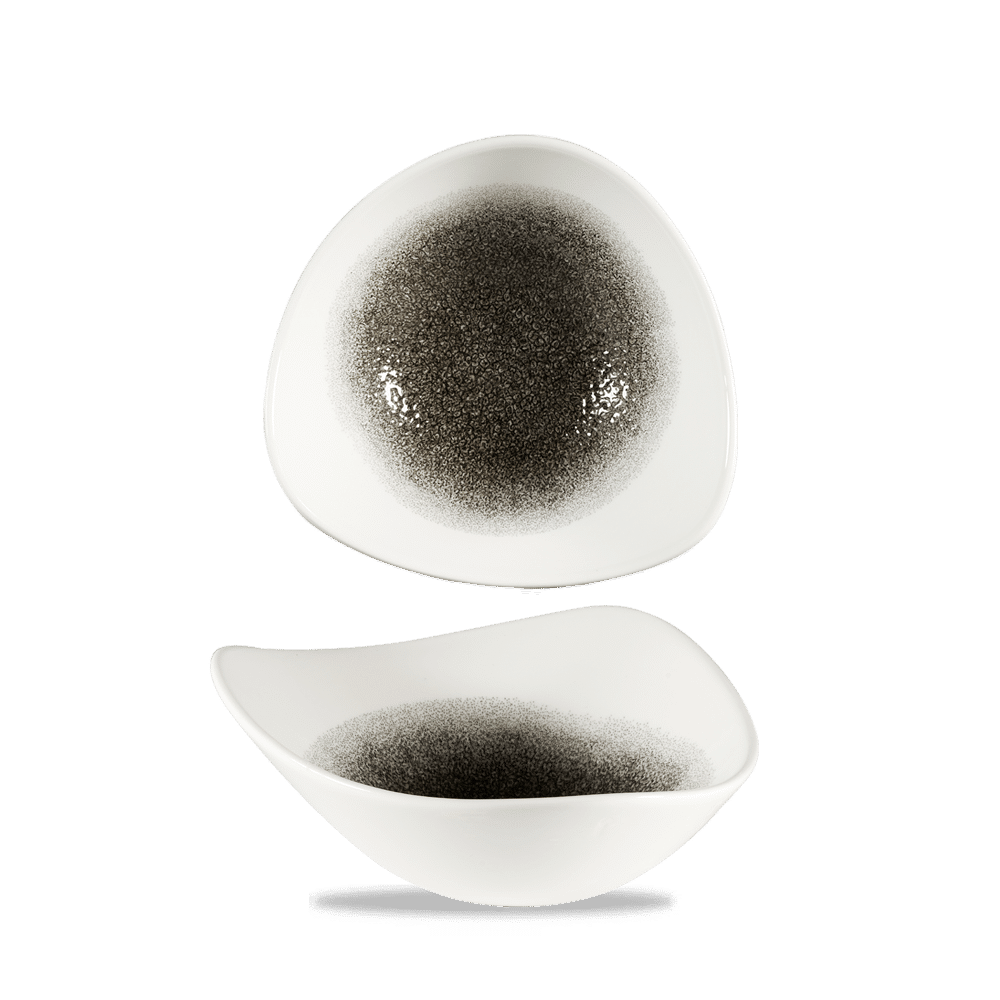 Raku 13 oz. 7-1/4" Triangular Bowl, Quartz Black