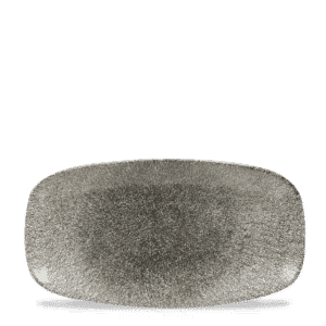 Raku 11-3/4" x 6" Oblong Chef's' Plate, Quartz Black