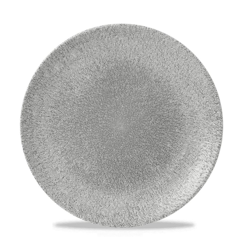 Raku 10-1/4" Round Coupe Plate, Jasper Grey