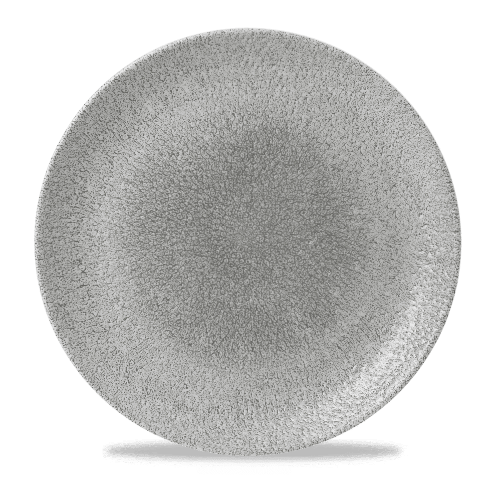 Raku 11-1/4" Round Coupe Plate, Jasper Grey