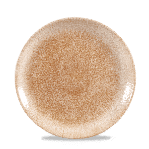 Raku 8-2/3" Round Coupe Plate, Garnet Orange