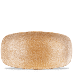 Raku 13-7/8" x 7-3/8" Oblong Chef's Plate, Garnet Orange