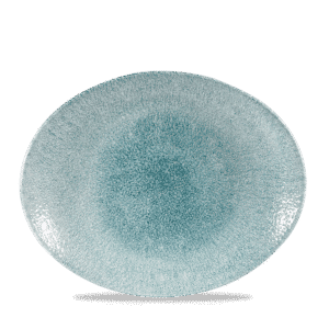 Raku 12-1/2" x 10" Oval Coupe Plate, Jade Green