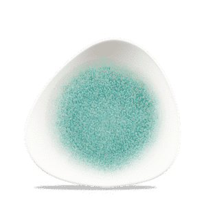 Raku 7-3/4" Triangular Plate, Jade Green