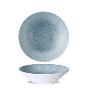 Raku 8 2/3" Deep Coupe Bowl, Topaz Blue
