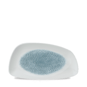 Raku 11-3/4" x 6-1/8" Chef's Geo Plate, Topaz Blue