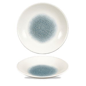 Raku 11" Round Coupe Plate, Topaz Blue