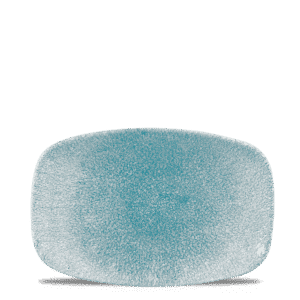 Raku 9-1/3" x 6-1/8" Plate, Topaz Blue