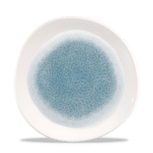 Raku 10-3/8" Round Plate, Topaz Blue