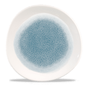 Raku 11-1/4" Round Plate, Topaz Blue
