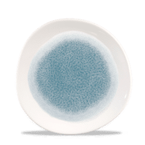 Raku 8-1/4" Round Plate, Topaz Blue