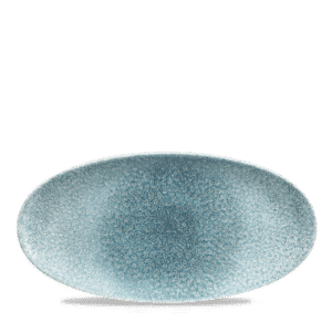 Raku 11-4/5" x 5-3/4" Chef's Plate, Topaz Blue