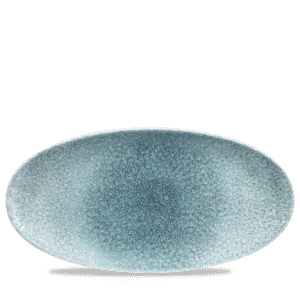 Raku 13-3/4" x 6-3/4" Chef's Plate, Topaz Blue