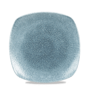 Raku 10" Square Plate, Topaz Blue