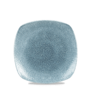 Raku 8-1/2" Square Plate, Topaz Blue