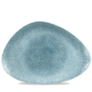 Raku 14" x 9-3/4" Triangular Chef's Plate, Topaz Blue