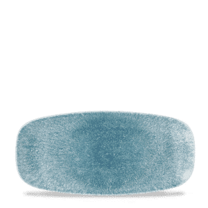 Raku 10-1/2" x 5" Oblong Plate, Topaz Blue