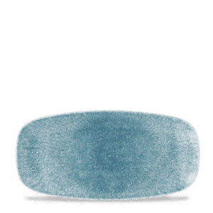 Raku 11-3/4" x 6" Oblong Plate, Topaz Blue