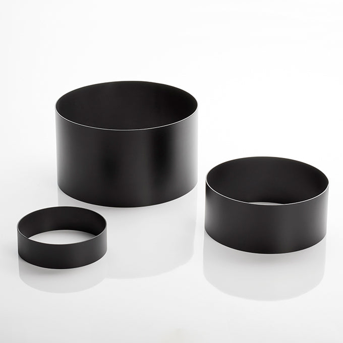 3-Piece Round Riser Set, Stainless Steel Satin Black Finish