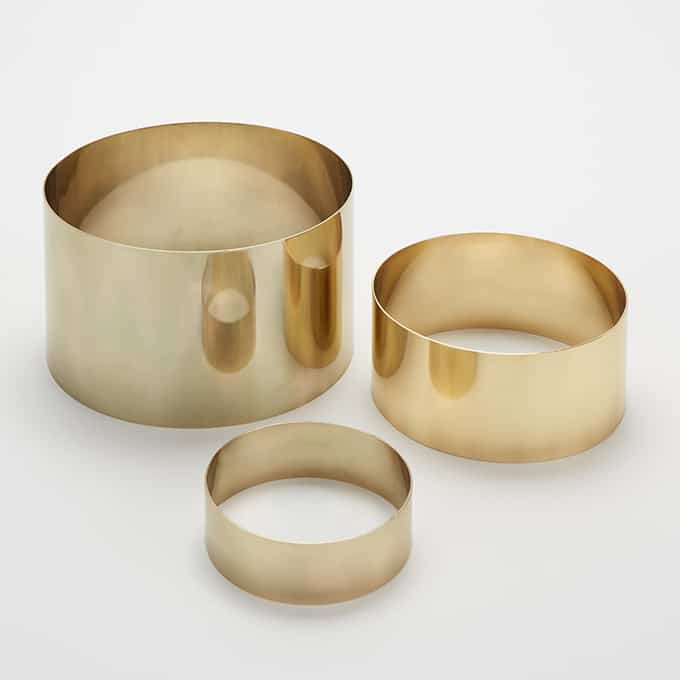 3-Piece Round Riser Set, Stainless Steel Satin Gold Finish