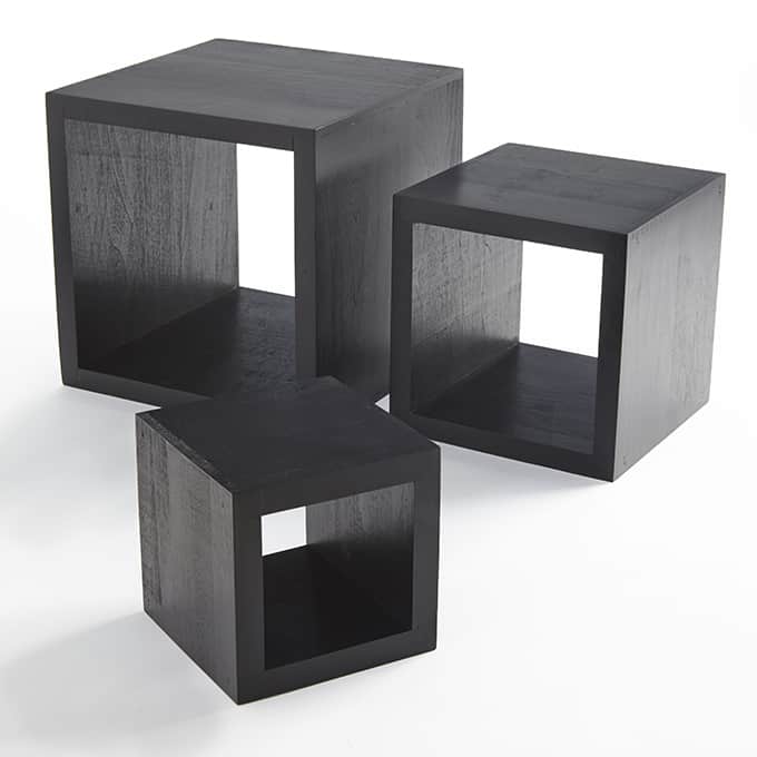 3-Piece Wood Riser Set, Black