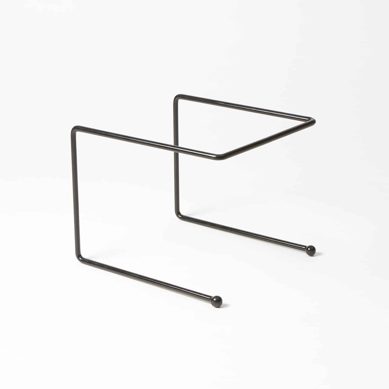12" x 12" x 7" Square Rubber Coated Stand, Black