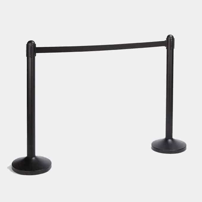15"D x 37"H Barrier Post & Base System, Black Matte Stainless Steel
