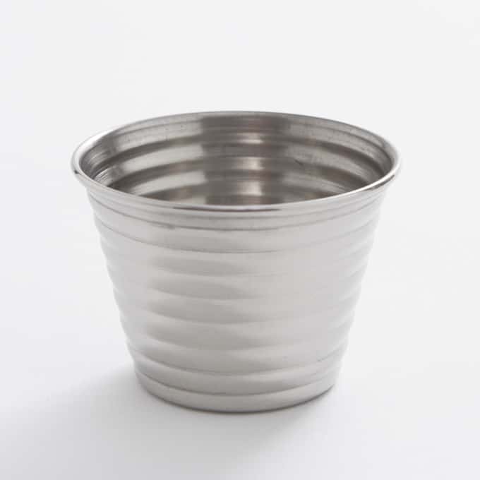 1-1/2 oz. Ribbed Stainless Steel Sauce Cup