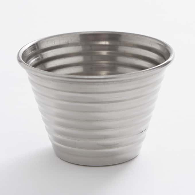 4 oz. Ribbed Stainless Steel Sauce Cup