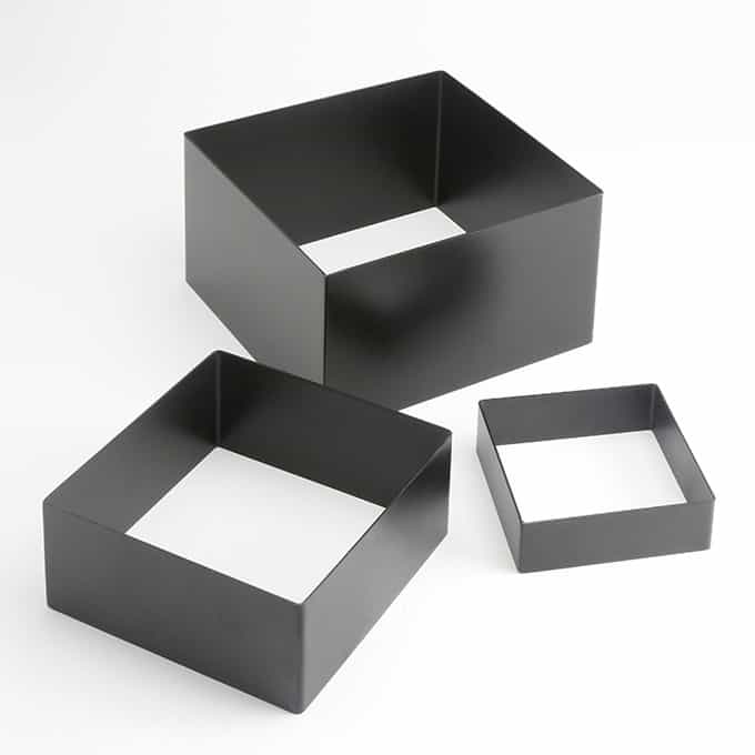 3-Piece Square Riser Set, Stainless Steel Satin Black Finish