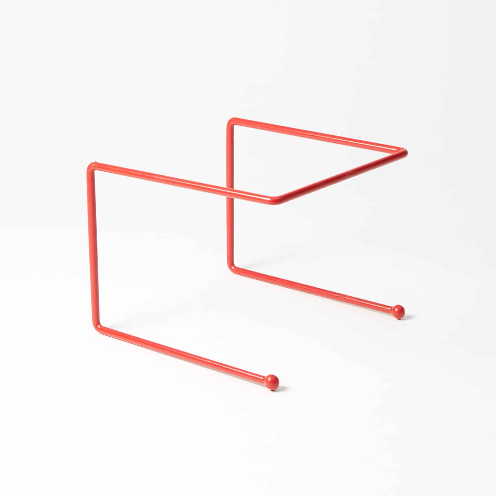 12" x 12" x 7" Square Rubber Coated Stand, Red