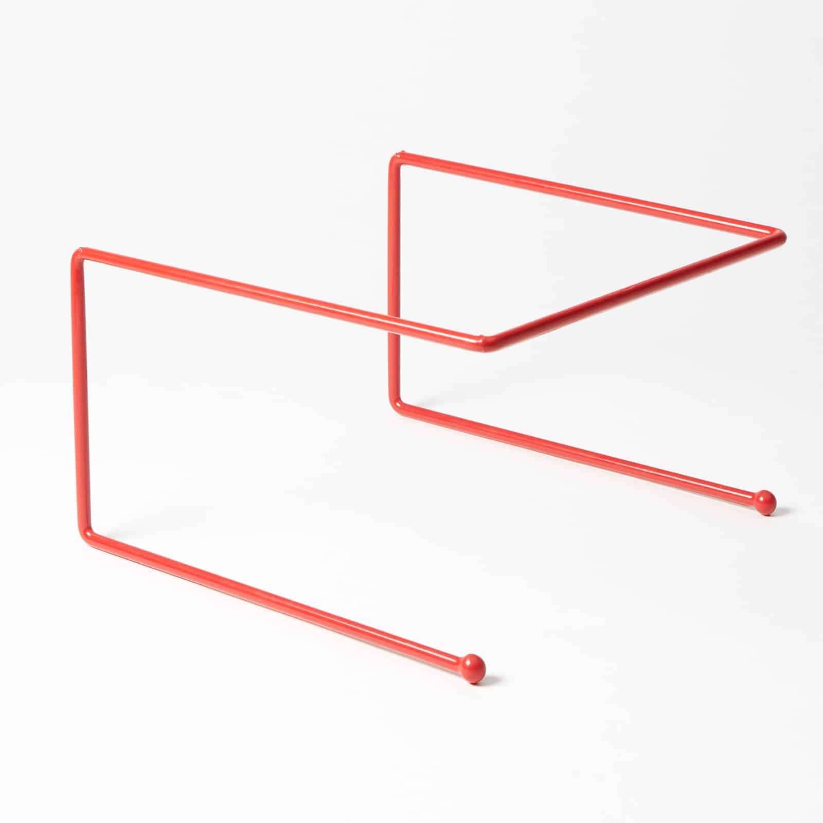 9" x 8-3/4" x 7" Rectangular Rubber Coated Stand, Red