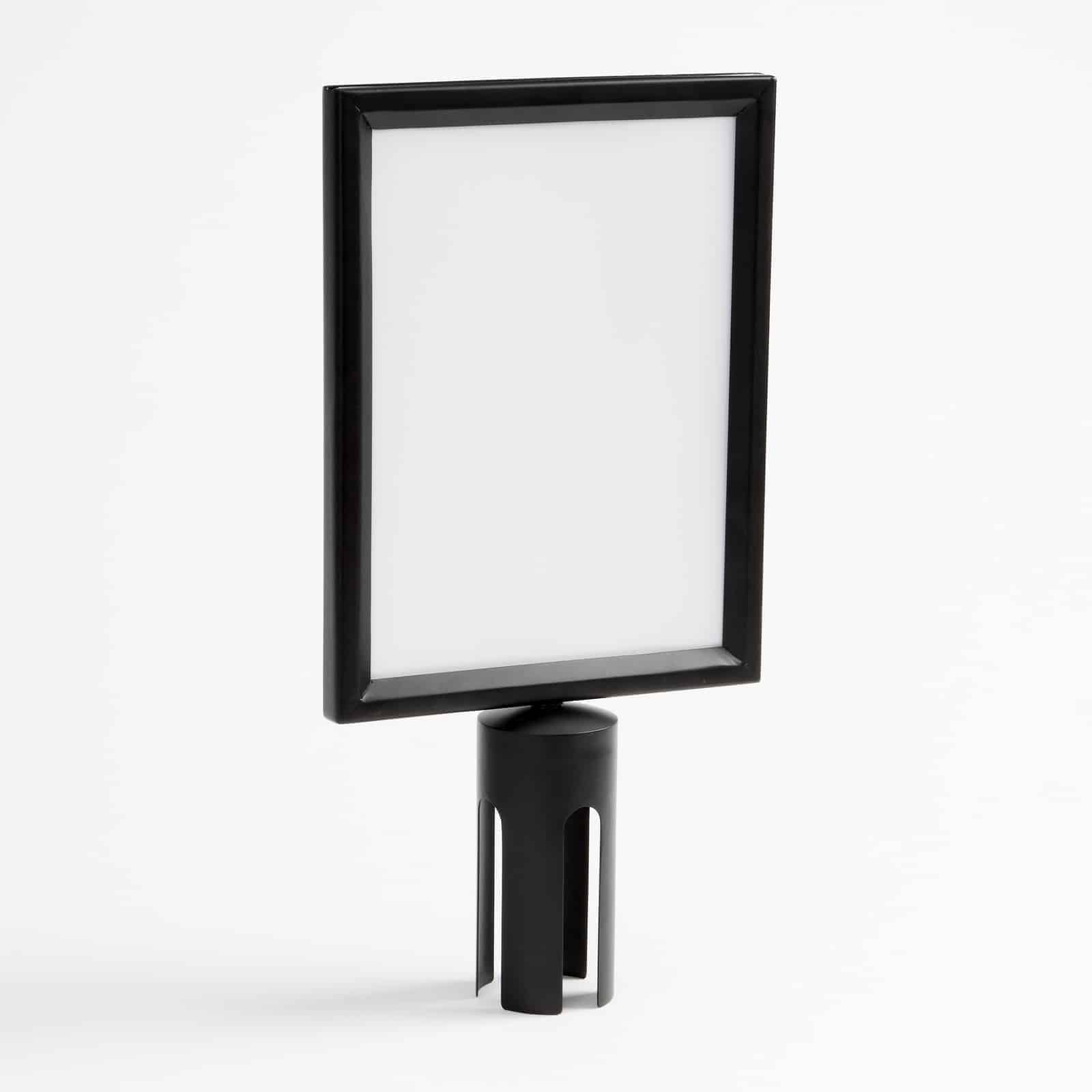 8-1/2"L x 11"H Barrier Sign, 2-Sided, Black Stainless Steel