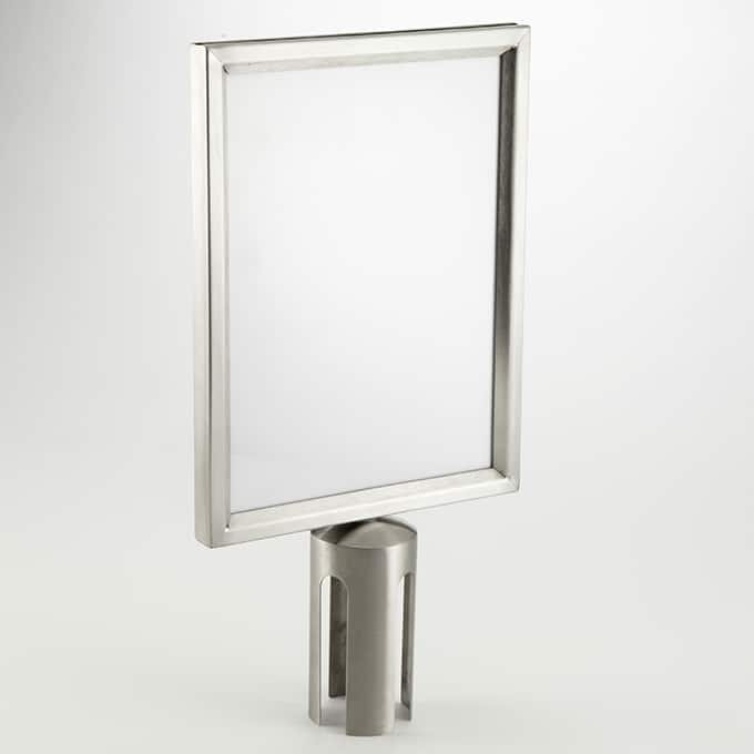 8-1/2" x 11" Barrier System Sign, 2-Sided, Satin Stainless Steel