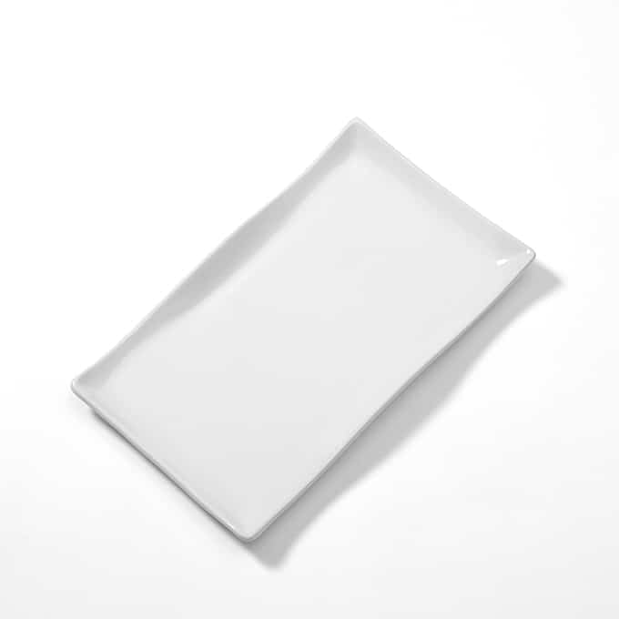 Prestige™ 14-3/8" x 8-3/4" Rectangular Wavy Platter, White
