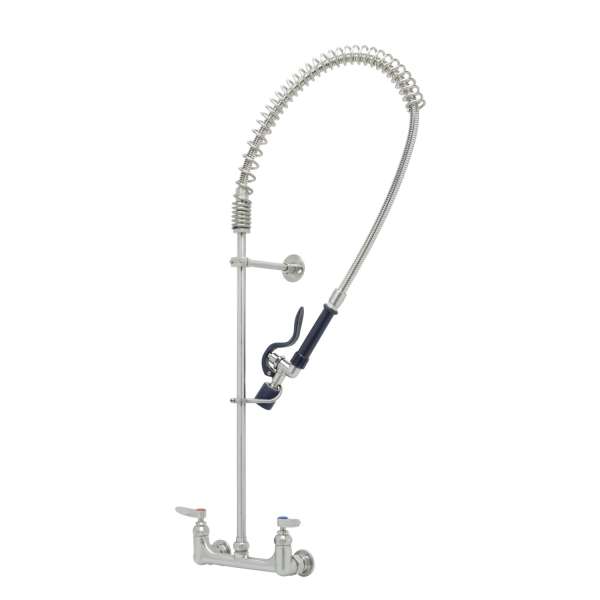 EverSteel Pre-Rinse Unit: 8” wall mount mixing faucet with stainless steel body