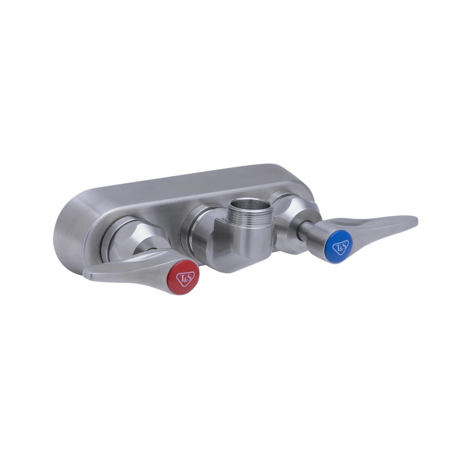EverSteel Stainless Steel 4" Wall Mount Workboard Faucet w/ Lever Handles, Less Nozzle, Compression Cartridges