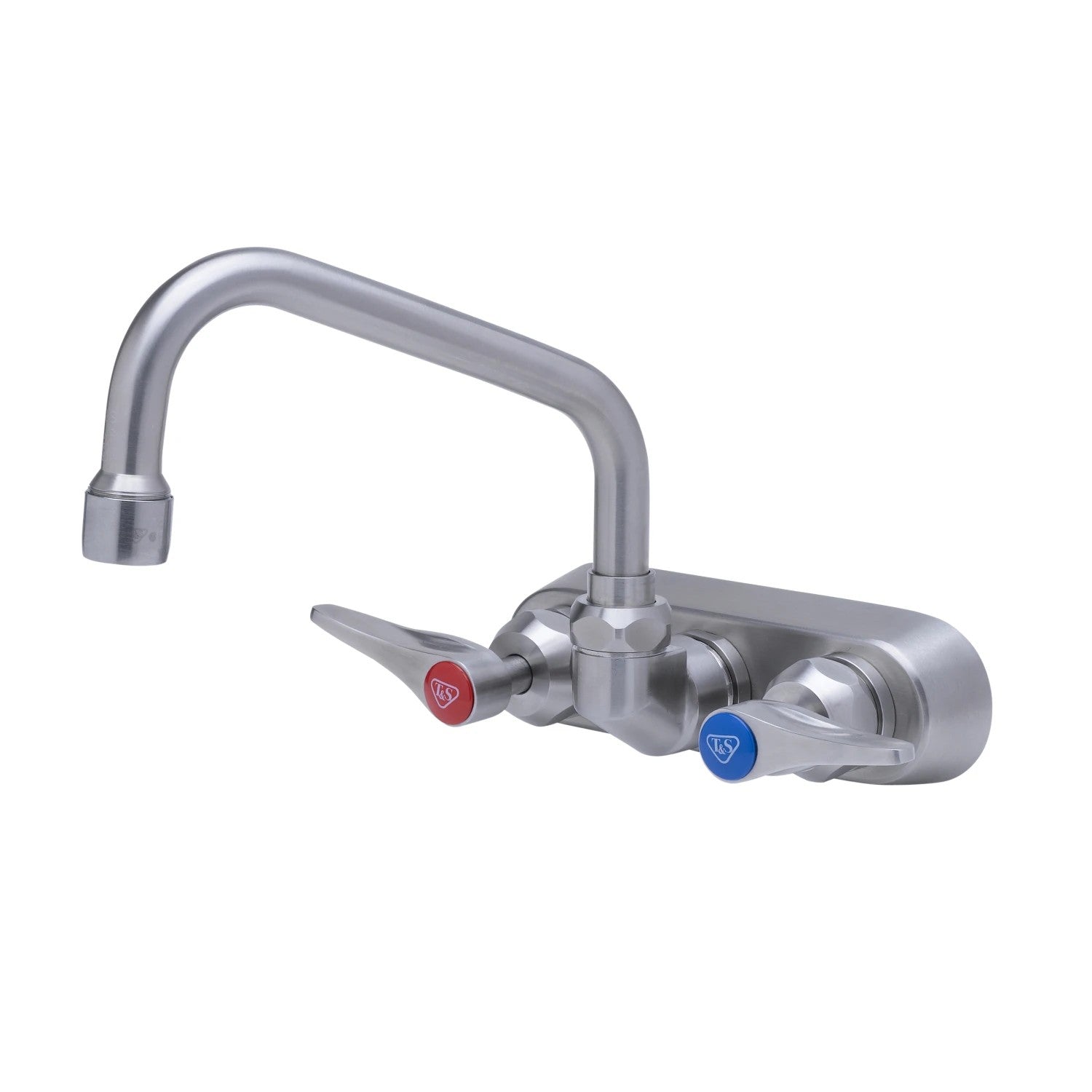 EverSteel Stainless Steel 4" Wall Mount Workboard Faucet w/ Lever Handles, 6" Swing Nozzle, Compression Cartridges