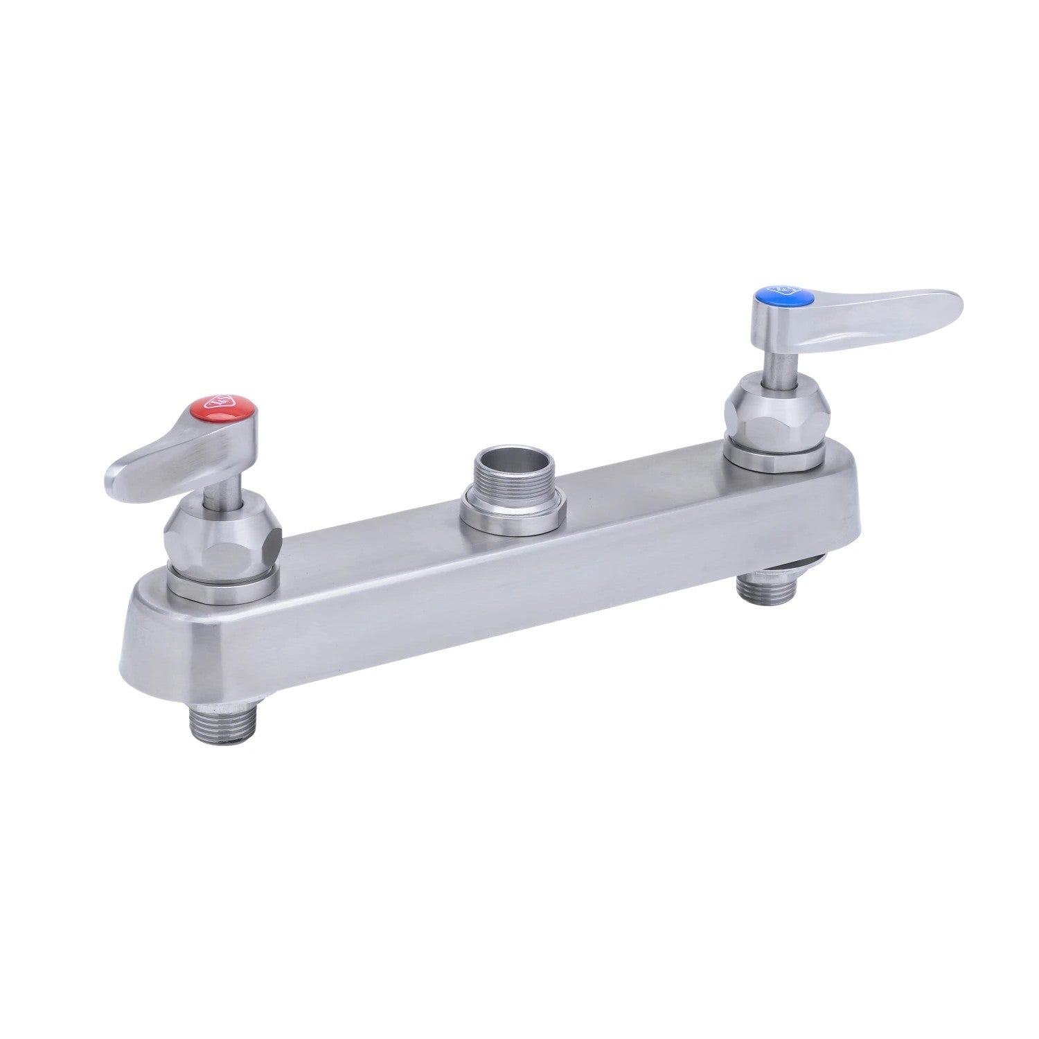 EverSteel Stainless Steel 8" Deck Mount Workboard Faucet w/ Lever Handles, Less Nozzle,  Compression Cartridges