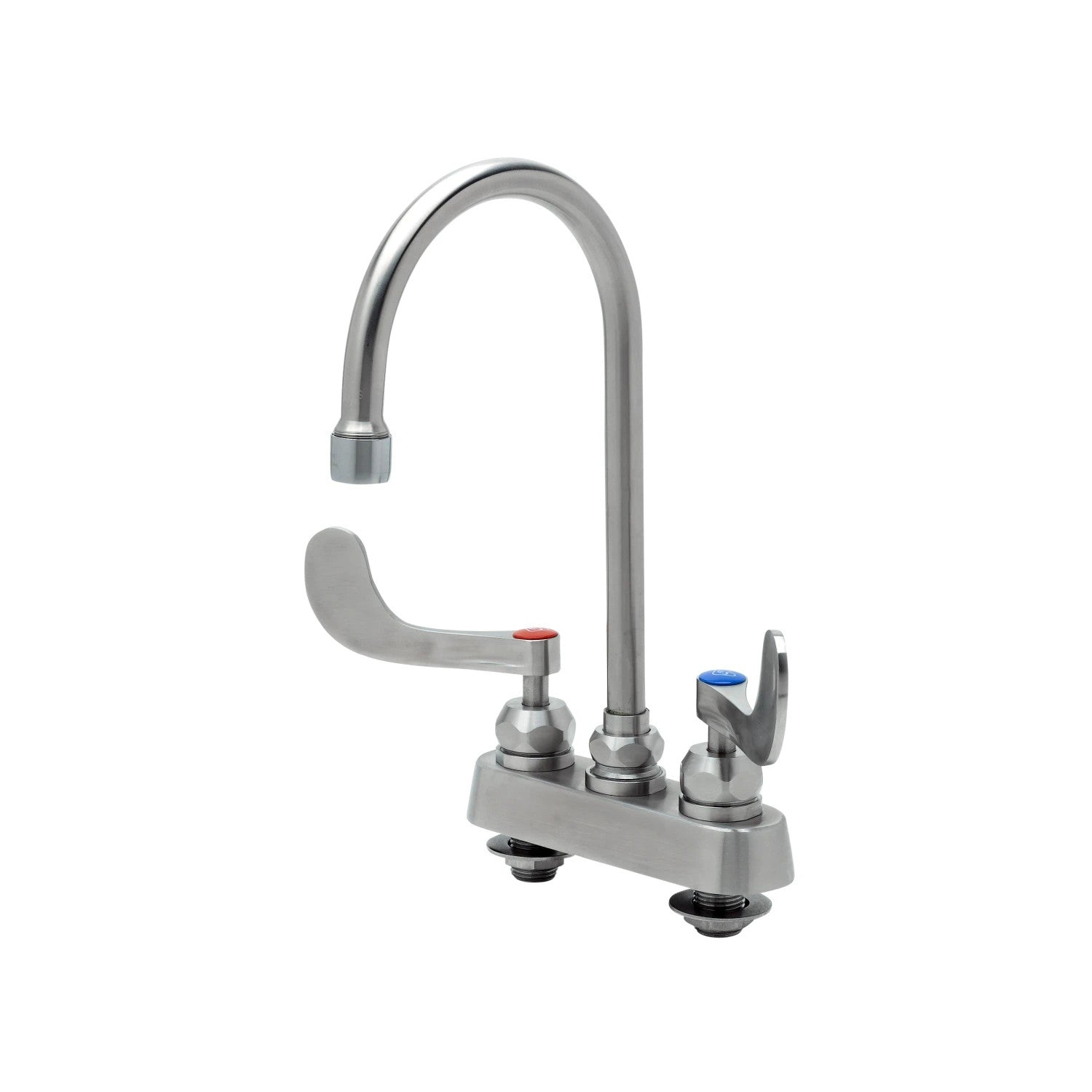 EverSteel Stainless Steel 4" Deck Mount Workboard Faucet w/ Wrist Action Handles, 5-3/4" Gooseneck, Compression Cartridges