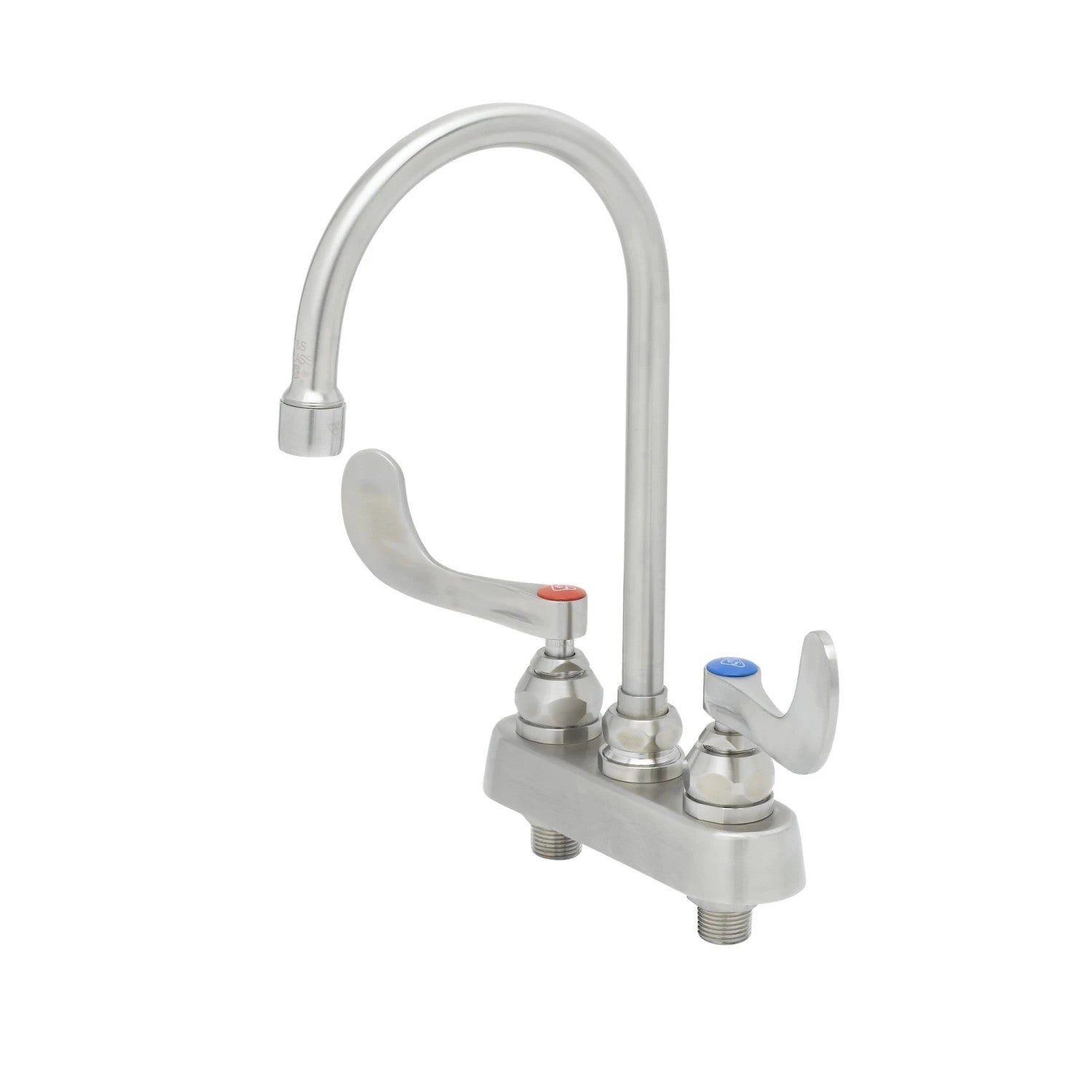 EverSteel Stainless Steel 4" Deck Mount Workboard Faucet w/ Wrist Action Handles, 6" Gooseneck