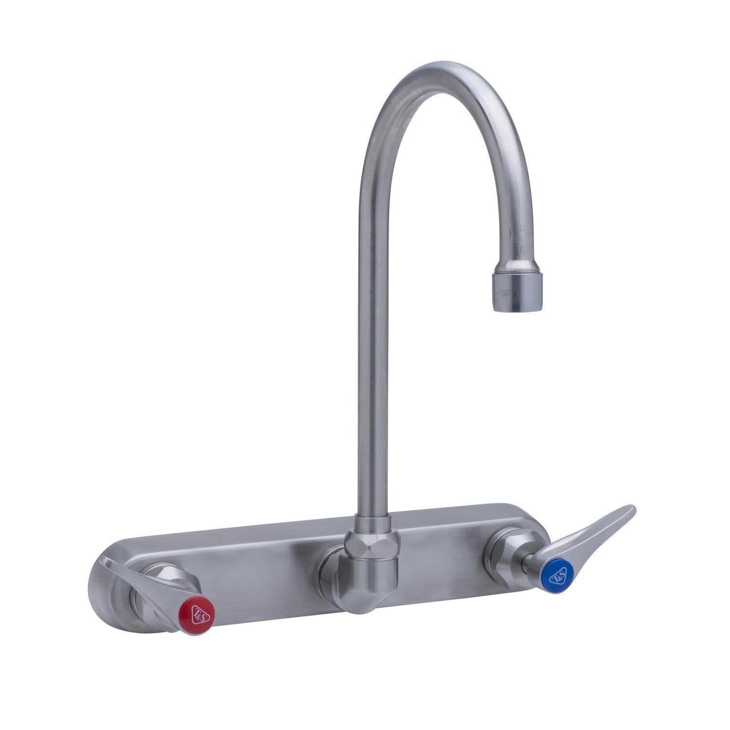 EverSteel Stainless Steel 8" Wall Mount Workboard Faucet w/ Lever Handles, 5-3/4" Gooseneck, Compression Cartridges