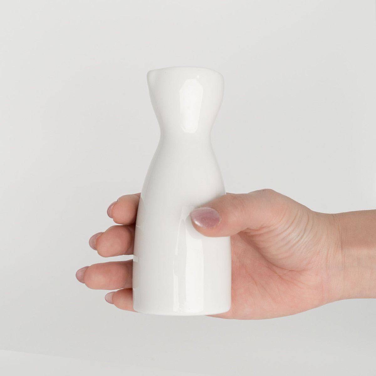 5 oz. White Porcelain Sake Bottle