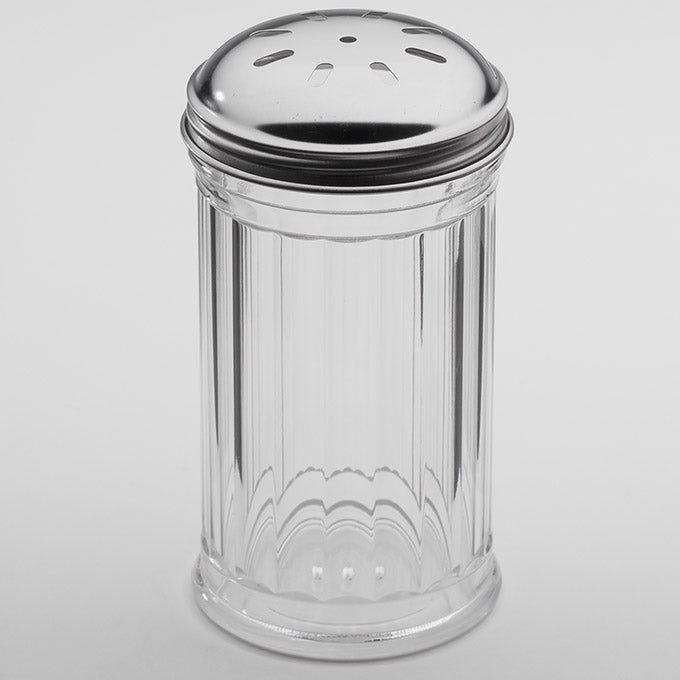 12 oz. Straight Fluted Slotted Spice Shaker, Stainless Steel