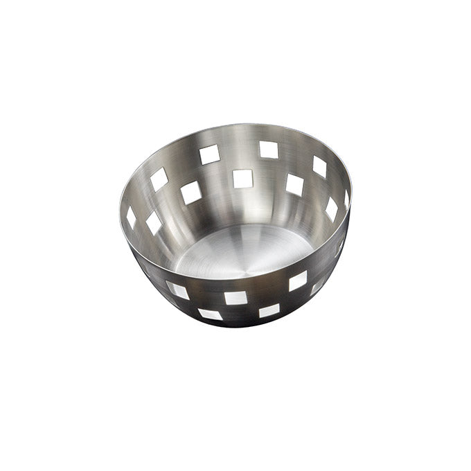 8" Round  Checkered Bowl, Brushed Finish