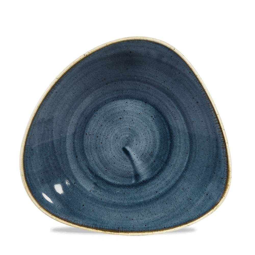 Stonecast 10-3/4" x 10-1/2" Blueberry Triangle Shallow Bowl