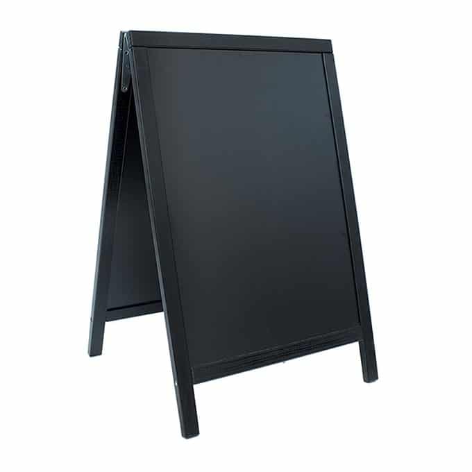 Value Sandwich Board, 21-1/2"L x 2-1/4"W x 33-1/2"H, black, Natural Wood Frame